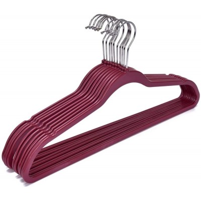 Raspberry Color 50pack Quality Plastic Non Velvet Non-Flocked garment hangers