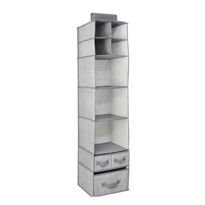 Multipurpose 7 shelves Grey Fabric Clothes Hanging Closet Storage Organizer