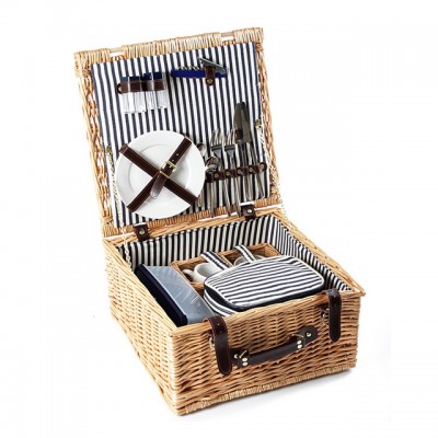 Greenfield Collection Sandbanks Willow Picnic Hamper for Two People - Luxury Fitted Hamper Range